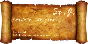 Sztán Jácint névjegykártya